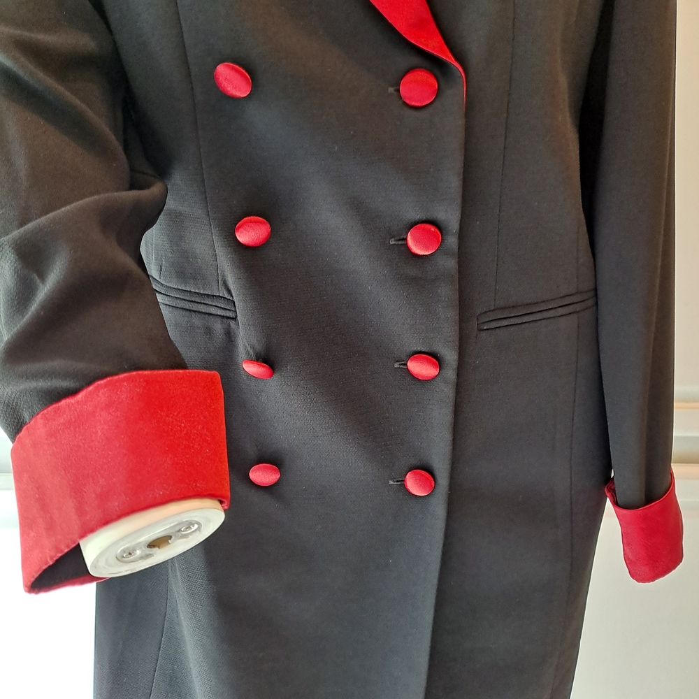 Danny & Nicole Black Dress Blazer with Red Satin Accents - Picture 4 of 12